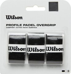 Pārsējs Wilson Profile Padel Overgrip, melns, 3 lentes cena un informācija | Padels | 220.lv