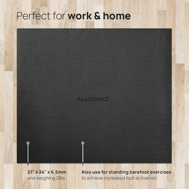 Sporta paklājs Naboso Standing Mat, 53x61 cm, melns cena un informācija | Vingrošanas paklāji | 220.lv