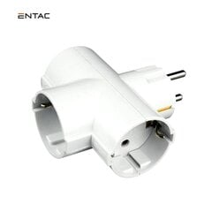 Вилка Entac 3 розетки цена и информация | Электрические выключатели, розетки | 220.lv
