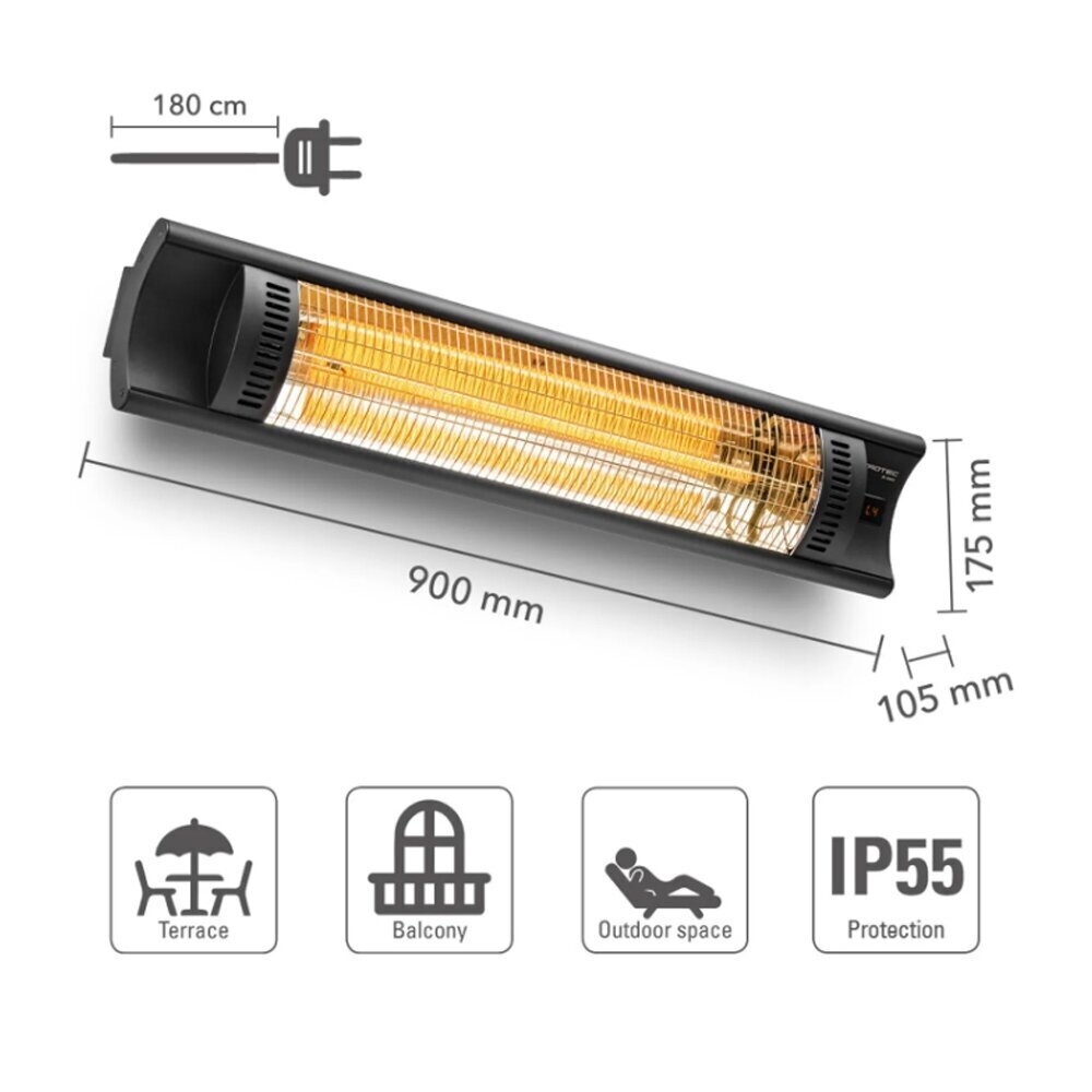 Halogēna infrasarkano staru sildītājs Trotec IR 2005, 2000W cena un informācija | Sildītāji | 220.lv