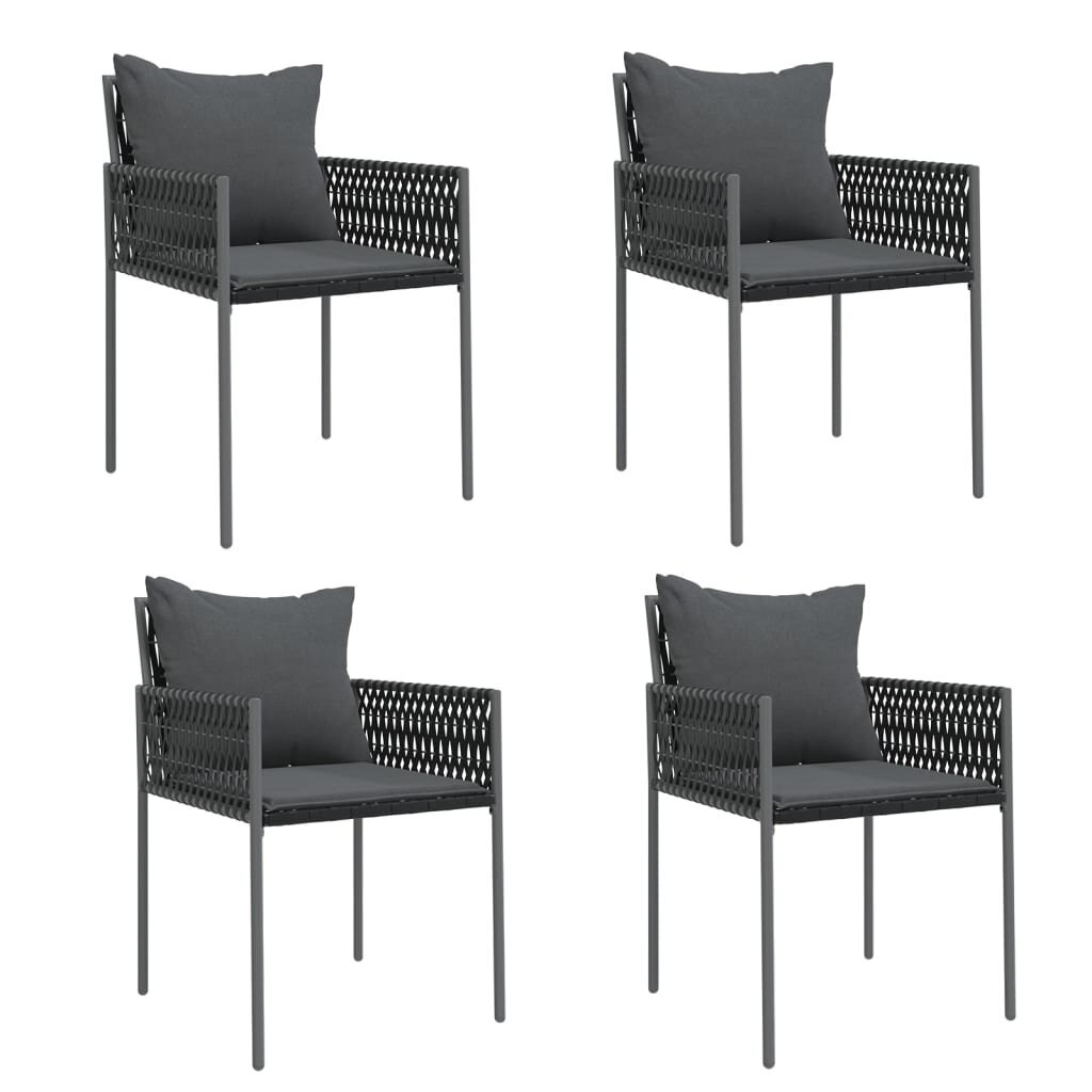 vidaXL dārza krēsli ar matračiem, 4 gab., 54x61x83 cm, PE rotangpalma cena un informācija | Dārza krēsli | 220.lv