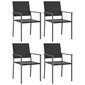 vidaXL dārza krēsli, 4 gab., 54x62,5x89 cm, PE rotangpalma, melni цена и информация | Dārza krēsli | 220.lv