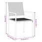 vidaXL dārza krēsli, 4 gab., 54x62,5x89 cm, PE rotangpalma, melni cena un informācija | Dārza krēsli | 220.lv