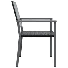 vidaXL dārza krēsli, 4 gab., 54x62,5x89 cm, PE rotangpalma, melni цена и информация | Садовые стулья, кресла, пуфы | 220.lv