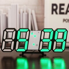 Большие светодиодные цифровые часы на стене - зеленого цвета цена и информация | Часы | 220.lv