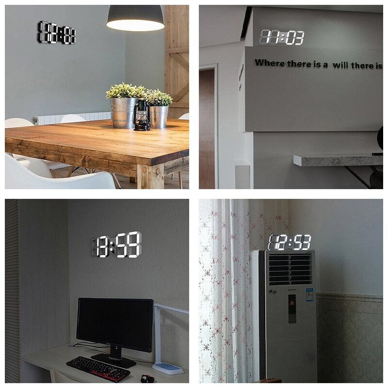 Liels LED skaitļu pulkstenis sienā - zaļas krāsas cena un informācija | Pulksteņi | 220.lv