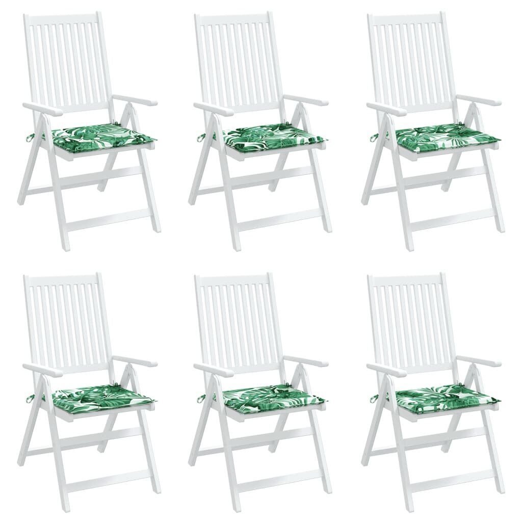 Dārza krēslu matrači vidaXL, 6 gab., 40x40x3 cm cena un informācija | Krēslu paliktņi | 220.lv