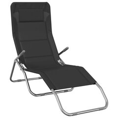 Sauļošanās krēsli vidaXL, 2 gab., melns cena un informācija | Sauļošanās krēsli | 220.lv