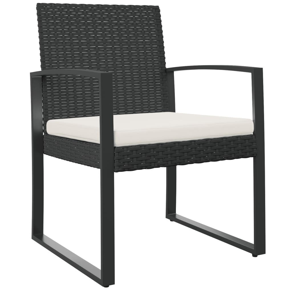 Dārza krēsli vidaXL, 2 gab., 54,5x57x77,5 cm, melns cena un informācija | Dārza krēsli | 220.lv