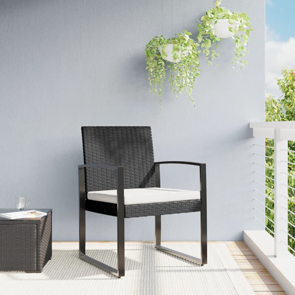 Dārza krēsli vidaXL, 2 gab., 54,5x57x77,5 cm, melns cena un informācija | Dārza krēsli | 220.lv