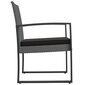 Dārza krēsli vidaXL, 2 gab., 54,5x57x77,5 cm, tumši pelēks cena un informācija | Dārza krēsli | 220.lv