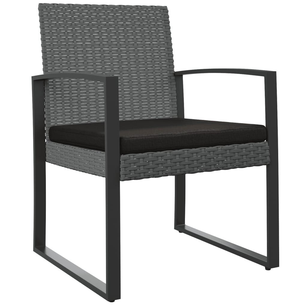 Dārza krēsli vidaXL, 2 gab., 54,5x57x77,5 cm, tumši pelēks cena un informācija | Dārza krēsli | 220.lv