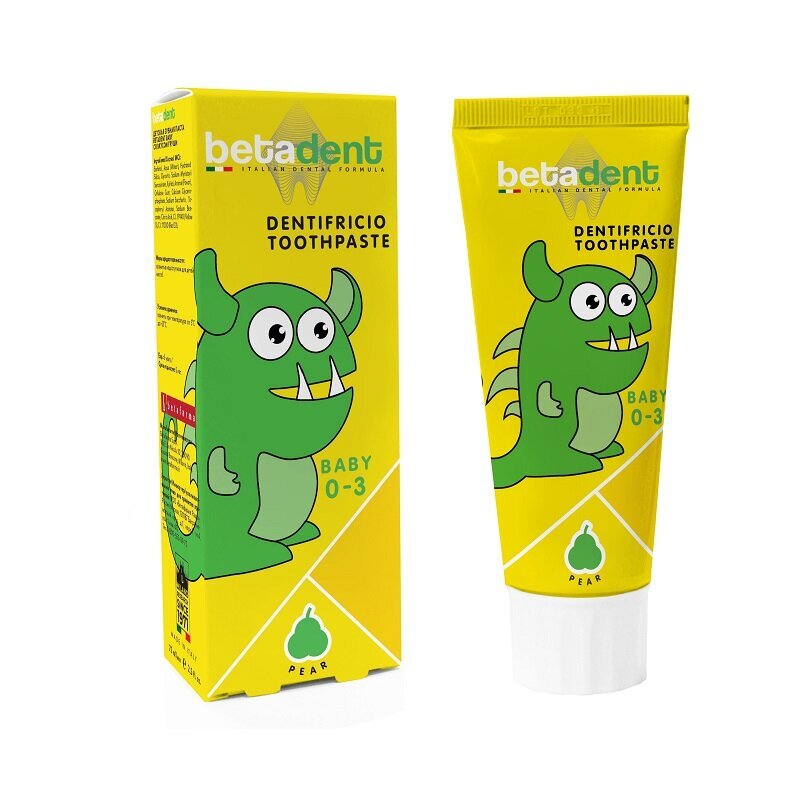 Betadent Baby Pear zobu pasta bērniem 0-3 g.v. 75ml cena un informācija | Zobu pastas, birstes | 220.lv