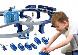 Elektrisko vilcienu un automašīnu trase Woopie, 92 gab цена и информация | Конструктор автомобилей игрушки для мальчиков | 220.lv
