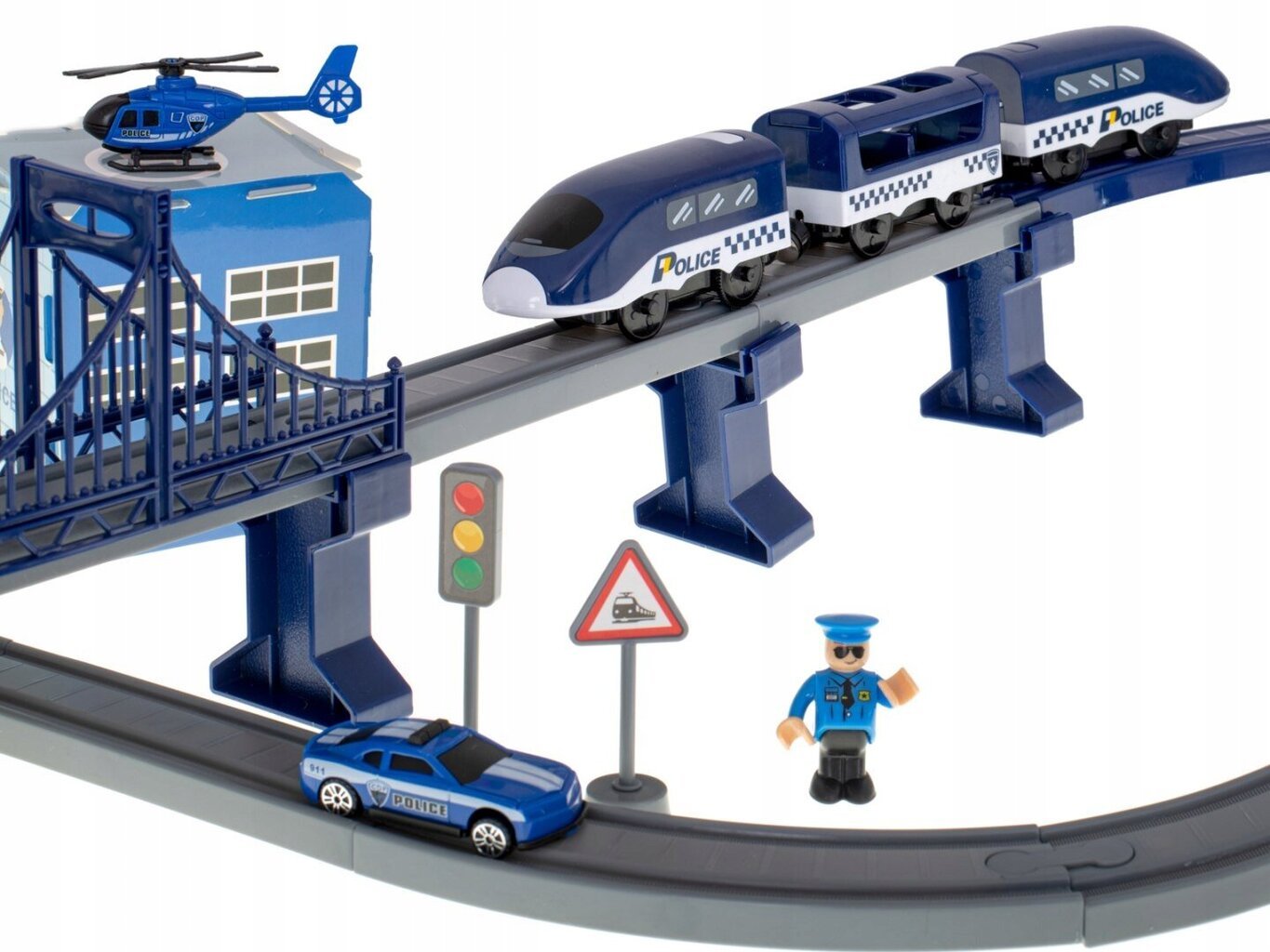 Elektrisko vilcienu un automašīnu trase Woopie, 92 gab cena un informācija | Rotaļlietas zēniem | 220.lv