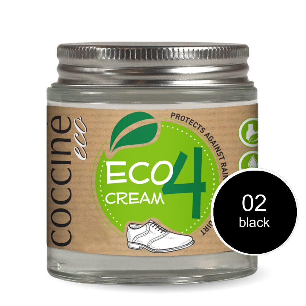 Videi draudzīgs melns impregnēšanas krēms ādas apaviem - Coccine Eco Cream , 100 ml cena un informācija | Līdzekļi apģērbu un apavu kopšanai | 220.lv