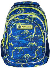 Skolas mugursoma AstraBag Dinos AB420 502022097, 39x28x15 cm, zils цена и информация | Школьные рюкзаки, спортивные сумки | 220.lv