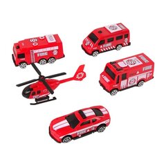 Automašīnu komplekts Lean Resorcery Rescue Vehicles Police&Fire Brigade, 10 gab. цена и информация | Конструктор автомобилей игрушки для мальчиков | 220.lv