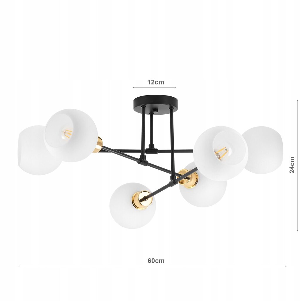 6 lampu griestu lampa Ledlux cena un informācija | Griestu lampas | 220.lv