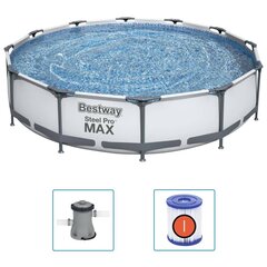 Каркасный бассейн Bestway Steel Pro MAX 366x76 см, с фильтром цена и информация | Бассейны | 220.lv