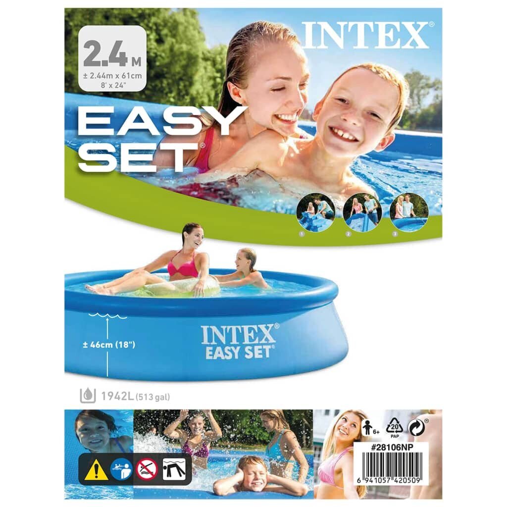 Intex baseins Easy Set, 244x61 cm, PVC цена и информация | Baseini | 220.lv