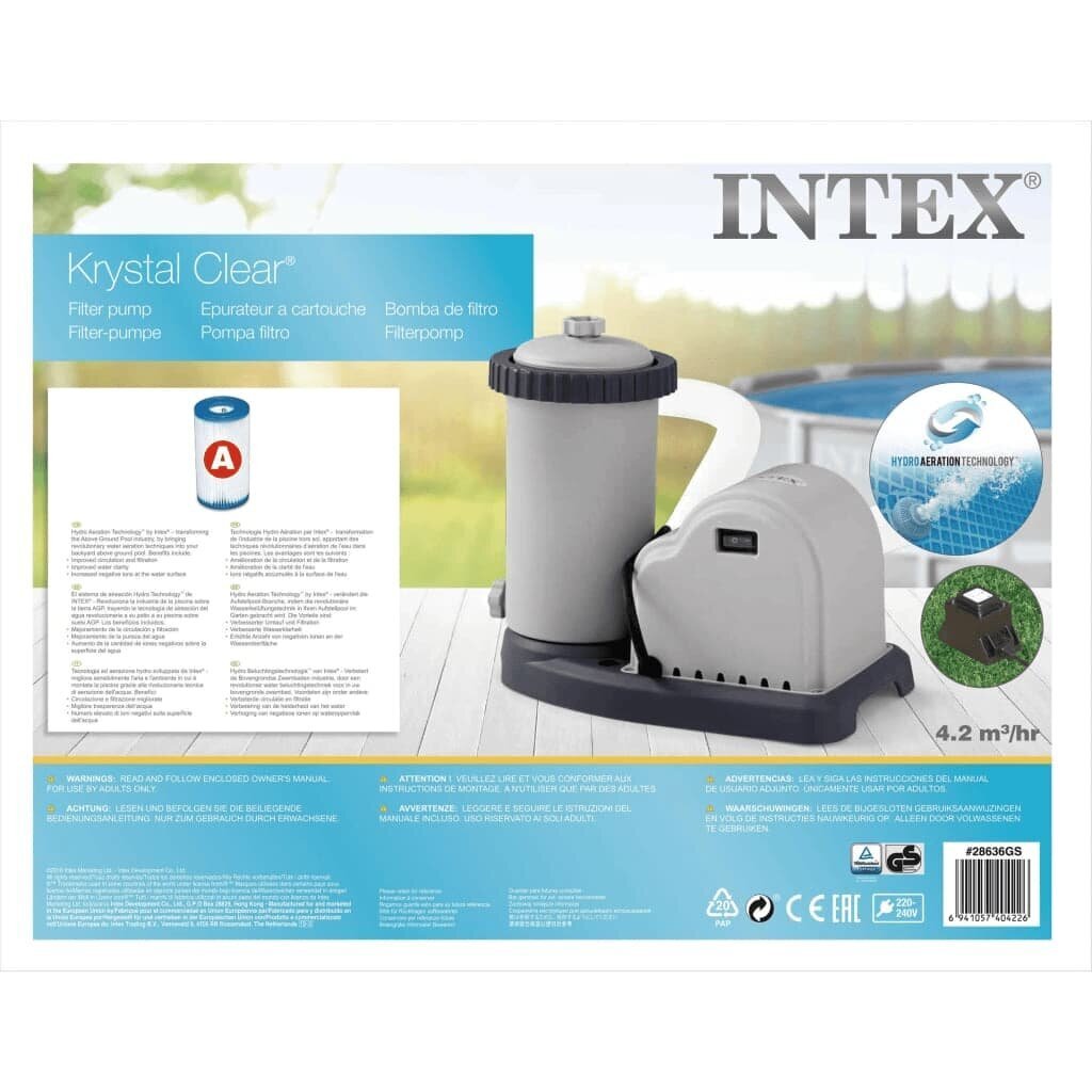 Intex baseina sūknis ar filtru, 5678 L/h, 28636GS cena un informācija | Baseina filtri | 220.lv
