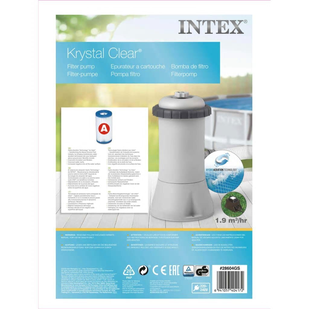 Intex baseina sūknis ar filtru, 2271 L/h, 28604GS цена и информация | Baseina filtri | 220.lv