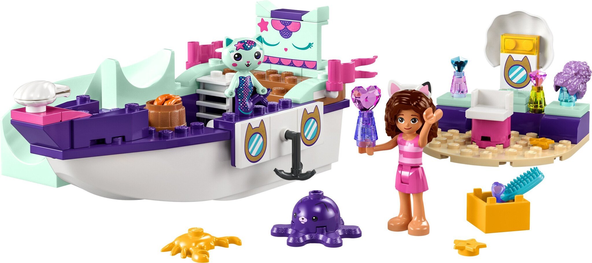 10786 LEGO® Gabby's Dollhouse Gabe un kaķenes nāriņas kuģis un ūdens izklaides cena un informācija | Konstruktori | 220.lv