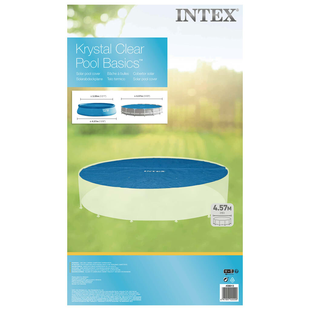 Intex solārais baseina pārsegs, zils, 448 cm, polietilēns cena un informācija | Baseinu piederumi | 220.lv