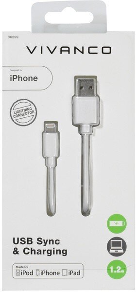 Vivanco kabelis Lightning - USB 1,2m (36299) cena un informācija | Savienotājkabeļi | 220.lv