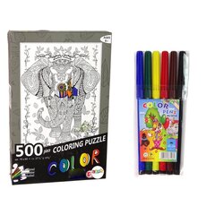 Colours Puzzle 500 Elephant цена и информация | Пазлы | 220.lv