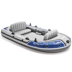 Intex Excursion 4 piepūšamā laiva ar airiem un pumpi, 68324NP cena un informācija | Laivas un kajaki | 220.lv