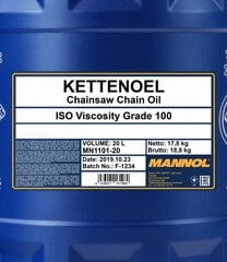 Масло для цепей Mannol 1101 Kettenoel, 20 л цена и информация | Масла для других деталей автомобиля | 220.lv