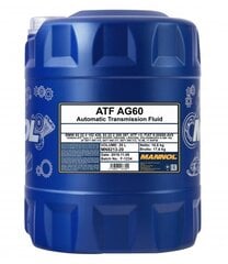 Масло трансмиссионное Mannol 8213 ATF AG60, 20 л цена и информация | Масла для других деталей автомобиля | 220.lv