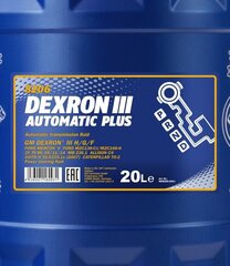 Transmisijas eļļa Mannol 8206 Dexron III Automatic Plus, 20 l цена и информация | Масла для других деталей автомобиля | 220.lv