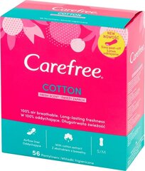 Ikdienas ieliktnīši CAREFREE Cotton fresh, 56gab. cena un informācija | Tamponi, higiēniskās paketes, ieliktnīši | 220.lv