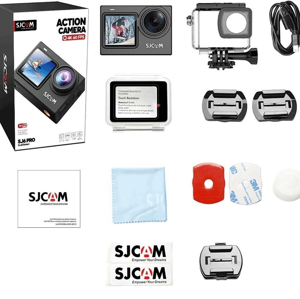 SJCam SJ6PRO darbības kamera, melna cena un informācija | Sporta kameras | 220.lv