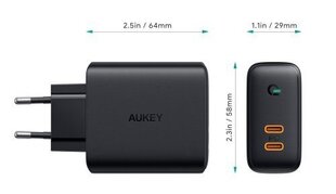 AUKEY PA-D2 зарядное устройство для мобильных устройств 36Вт Черный Для помещений цена и информация | Зарядные устройства для телефонов | 220.lv