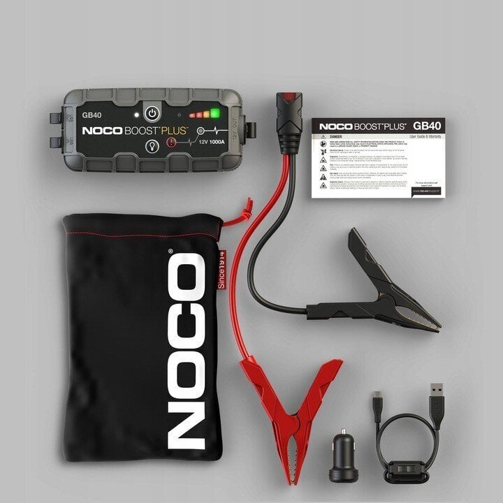 NOCO GB40 Boost 12V 1000A Jump Starter startera ierīce ar integrētu 12V/USB akumulatoru cena un informācija | Akumulatoru lādētāji | 220.lv