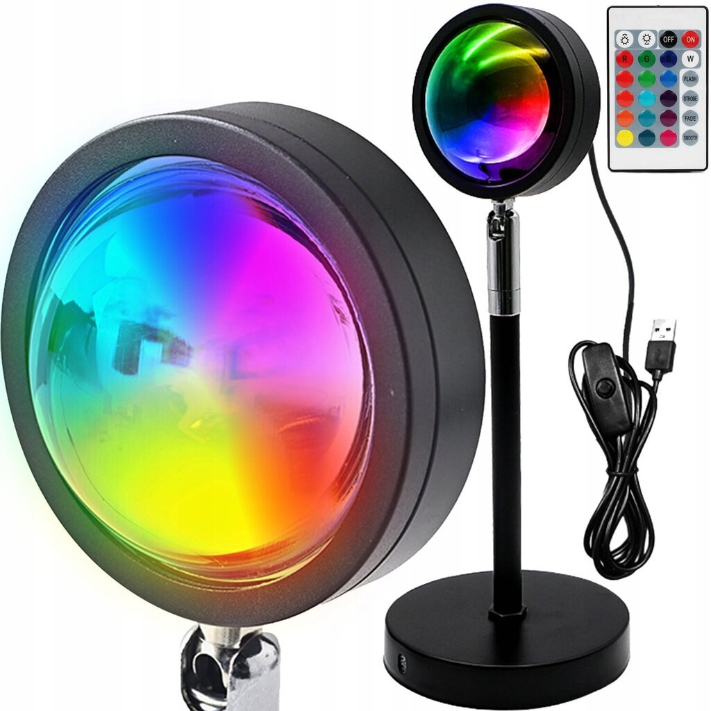 RGB galda lampa ar saulrieta efektu un tālvadības pulti цена и информация | Galda lampas | 220.lv