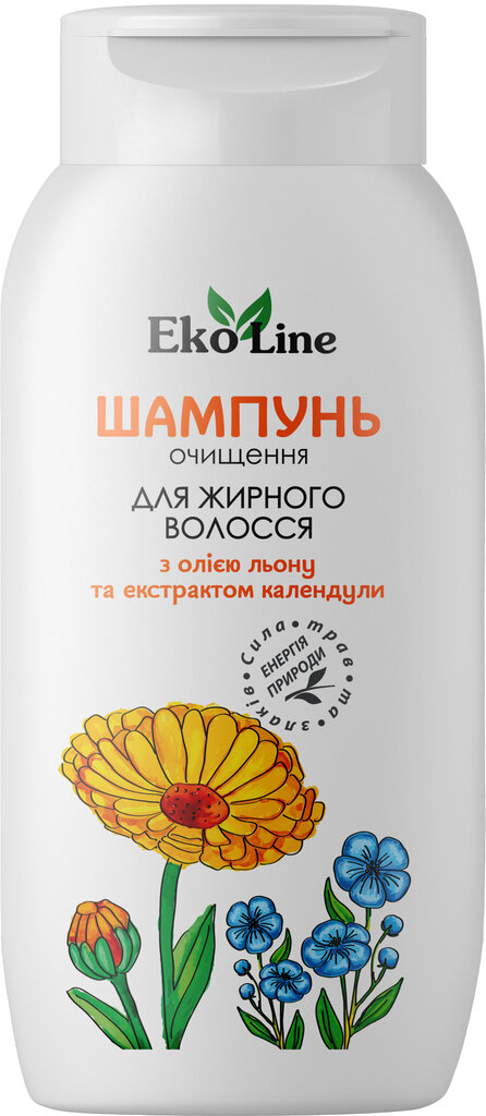 Šampūns taukainiem matiem ar linsēklu eļļu un kliņģerīšu ekstraktu EKO LĪNIJA 400ml цена и информация | Šampūni | 220.lv