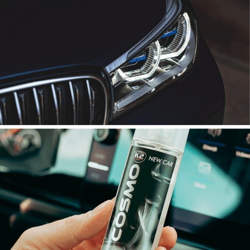 K2 COSMO NEW CAR 50ml - auto aromāts izsmidzinātājā cena un informācija | Auto gaisa atsvaidzinātāji | 220.lv