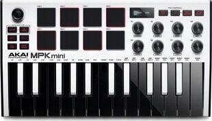 Akai MPK Mini MK3 Control tastatūra Pad kontrolleris MIDI USB Melns, Balts cena un informācija | Akai Video un audio tehnika | 220.lv