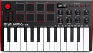 AKAI MPK Mini MK3 Клавиатура управления Пэд-контроллер MIDI USB Черный, Красный цена и информация | Клавишные музыкальные инструменты | 220.lv