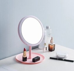 Spogulis, 28 x 18 cm, rozā krāsā cena un informācija | Kosmētikas somas, spoguļi | 220.lv