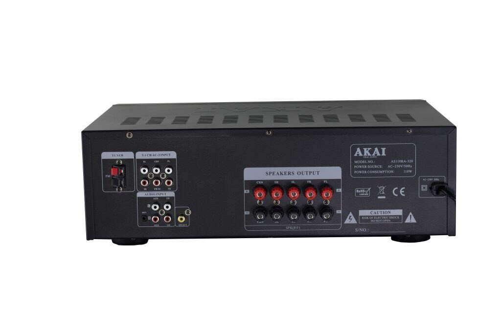 Akai AS110RA-320 AV uztvērējs 30 W 5.1 kanāli Surround Melns цена и информация | Mūzikas centri | 220.lv