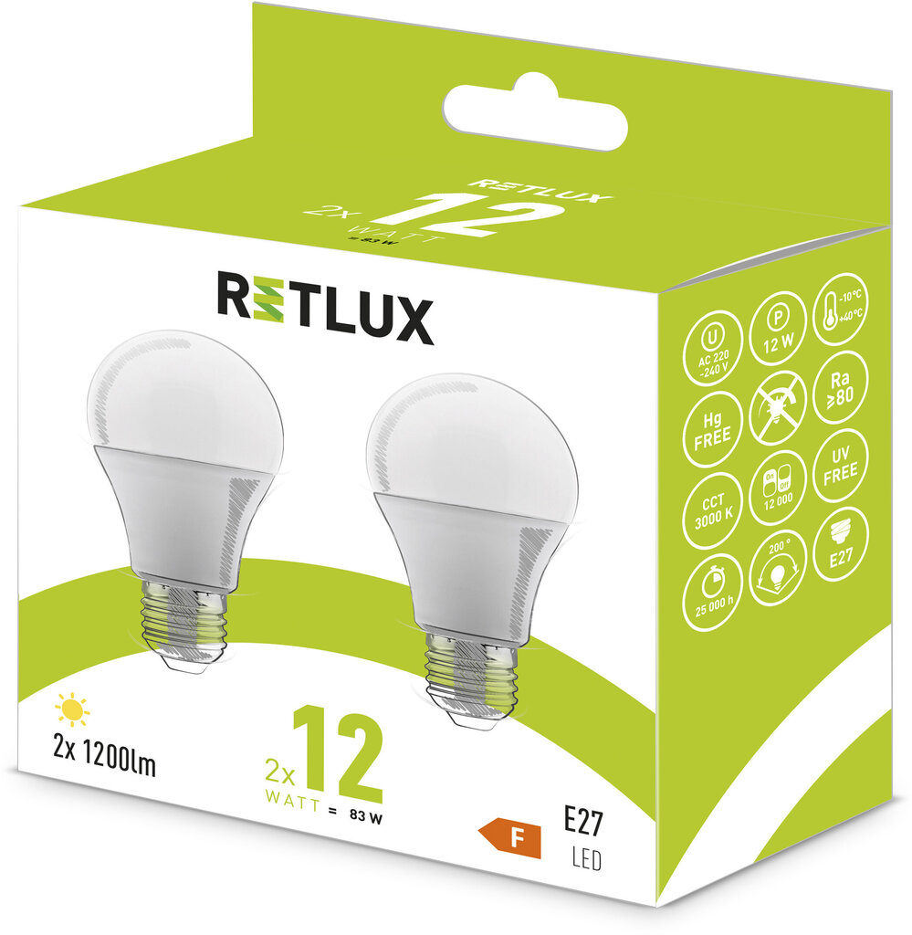 Spuldzes LED Retlux A60, 2x12W, E27, 2 gab. cena un informācija | Spuldzes | 220.lv