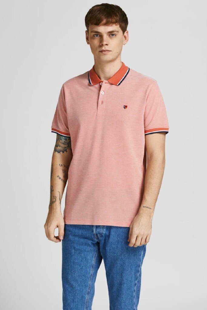 Polo krekls JACK & JONES 12169064APRICOTBRAND-XL cena un informācija | Vīriešu T-krekli | 220.lv