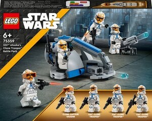 75359 LEGO® Star Wars Боевой набор солдат-клонов роты Асоки 332 цена и информация | Kонструкторы | 220.lv
