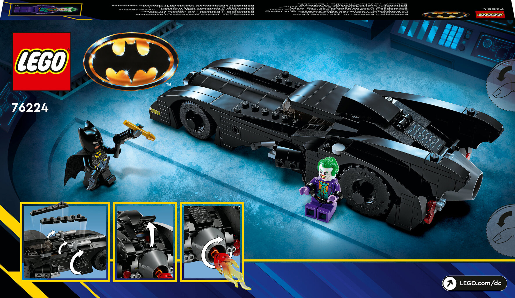 76224 LEGO® DC Batman Betmena automašīna: Betmena un Džokera pakaļdzīšanās цена и информация | Konstruktori | 220.lv